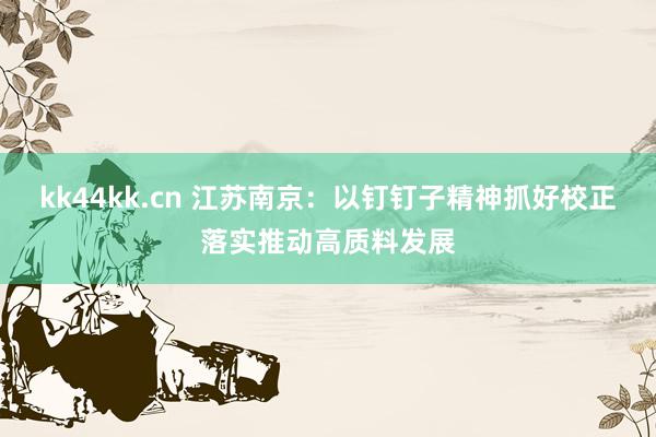 kk44kk.cn 江苏南京:以钉钉子精神抓好校正落实推动高质料发展