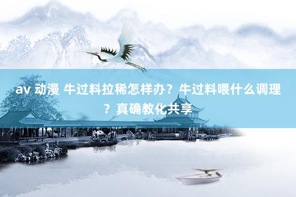 av 动漫 牛过料拉稀怎样办？牛过料喂什么调理？真确教化共享