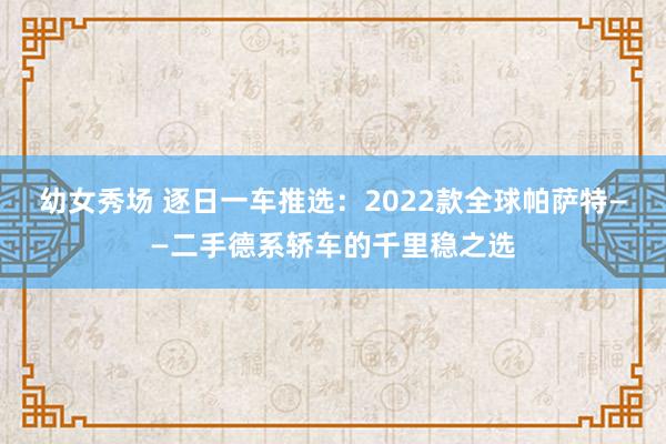 幼女秀场 逐日一车推选:2022款全球帕萨特——二手德系轿车的千里稳之选