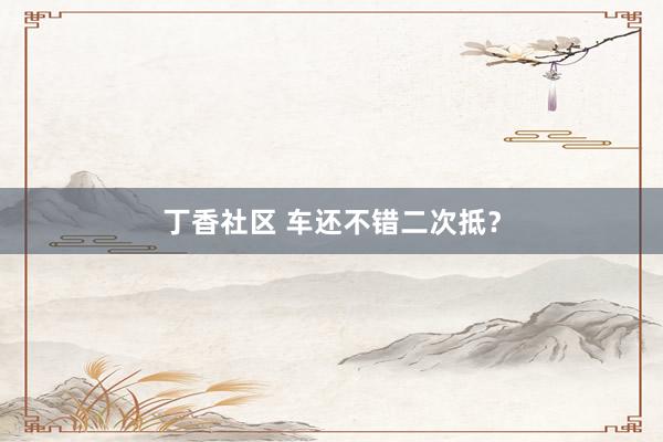 丁香社区 车还不错二次抵?