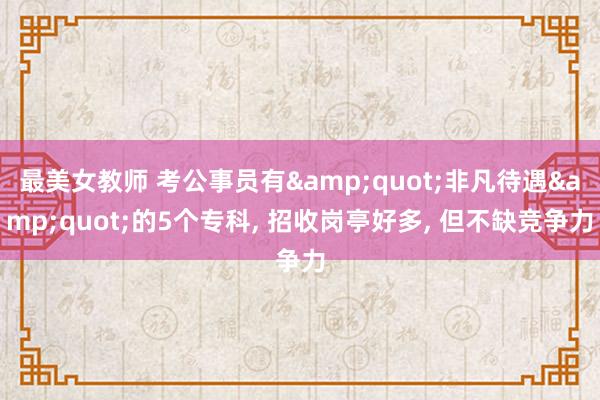 最美女教师 考公事员有"非凡待遇"的5个专科, 招收岗亭好多, 但不缺竞争力